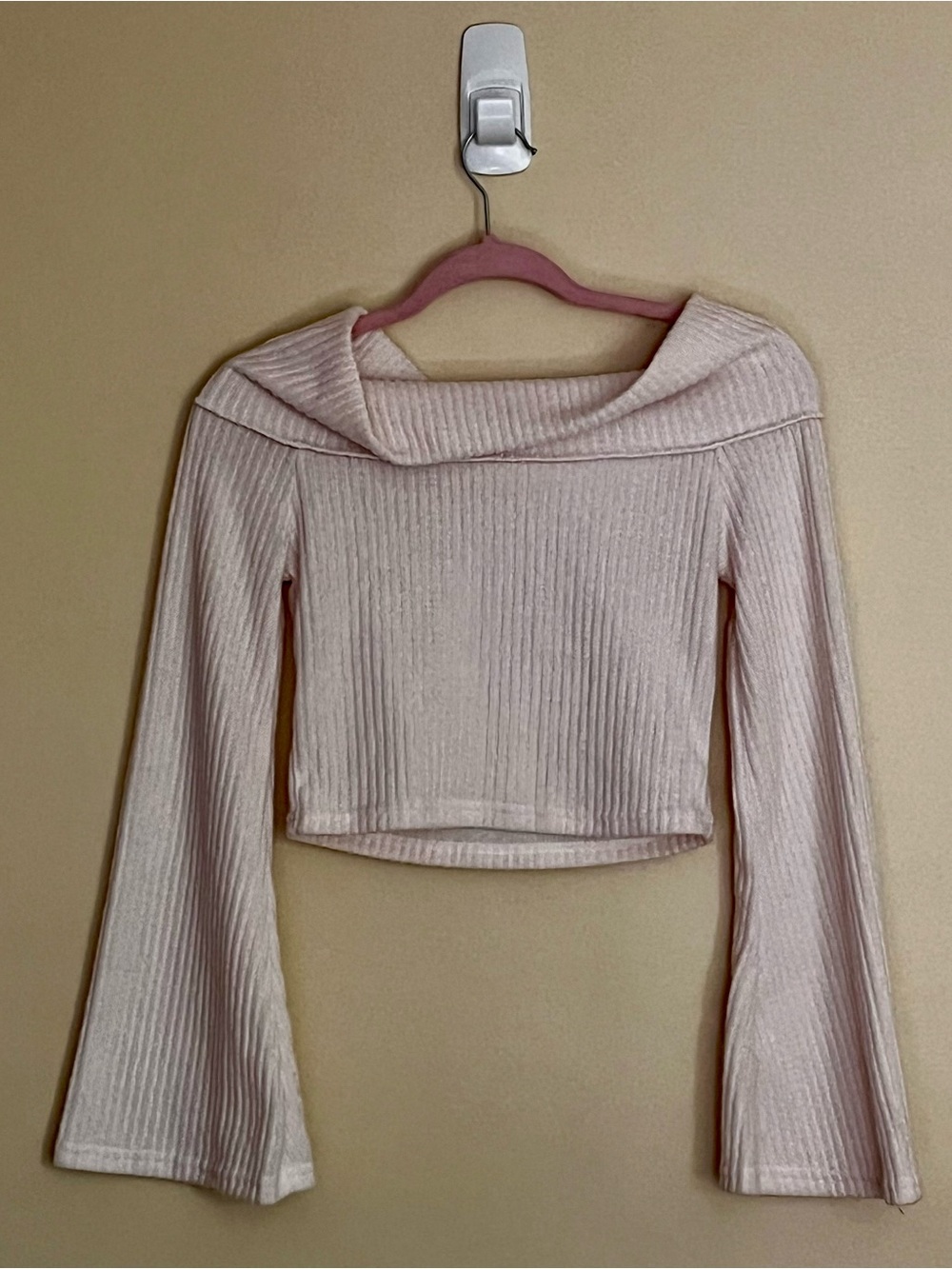 Cropped knit top white size S